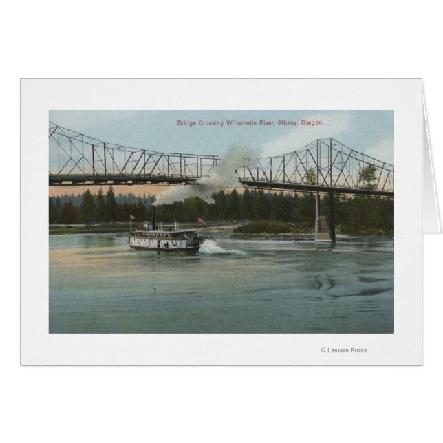 Albany, Oregon - Paddle Boat Crossing Willamette (Front Horizontal)