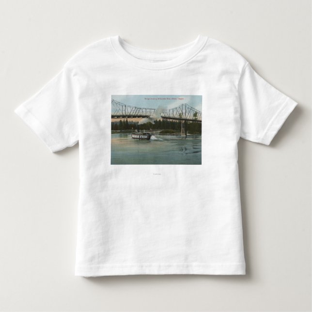 Albany, Oregon - Paddle Boat Crossing Willamette Toddler T-Shirt (Front)