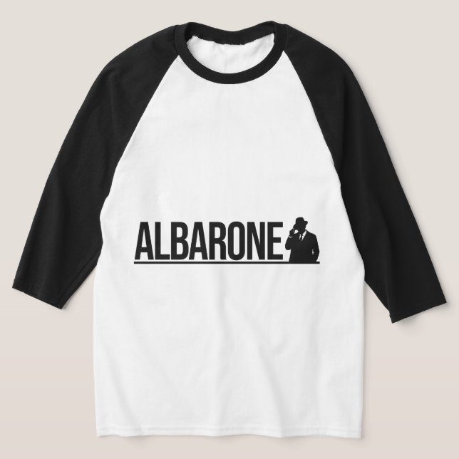 Albarone Gangster Silhouette Graphic - black  Hood T-Shirt (Laydown)