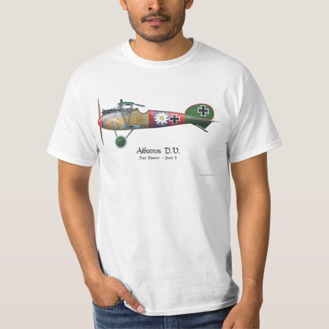 Albatros D.V. ww1 German Fighter Plane Bäumer T-Shirt (Front)