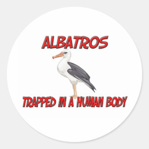 Albatros trapped in a human body classic round sticker