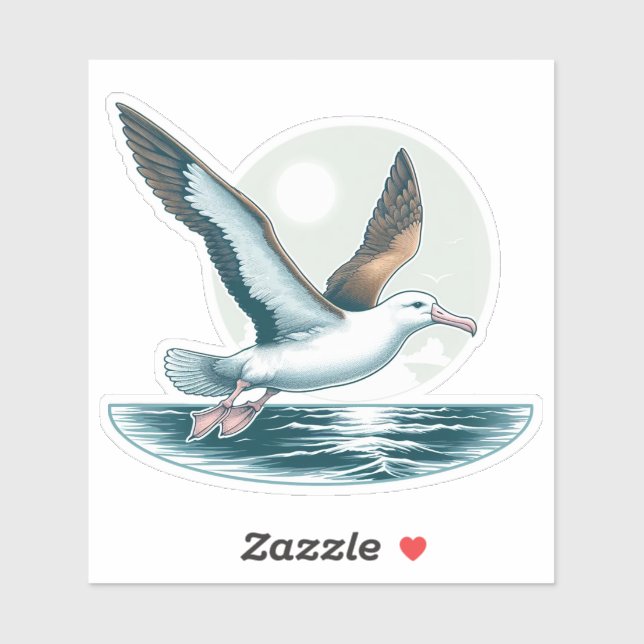 Albatross bird Custom-Cut Vinyl Sticker (Sheet)