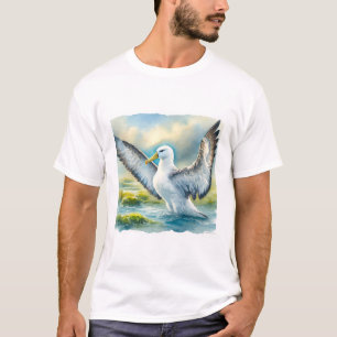 Albatross in flight 300924AREF113 - Watercolor T-Shirt