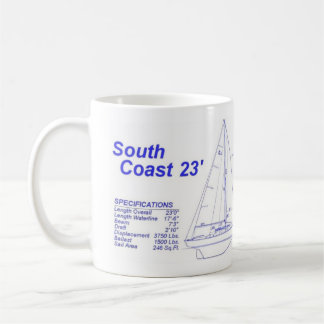 Alberg designed South Coast 23 Sailboat Coffee Mug