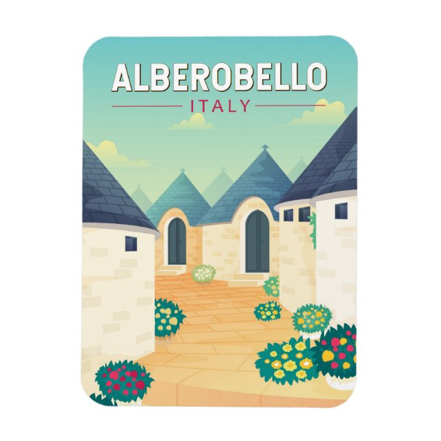 Alberobello Italy  Travel Art Vintage Magnet (Vertical)