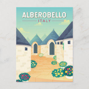 Alberobello Italy Travel Art Vintage Postcard