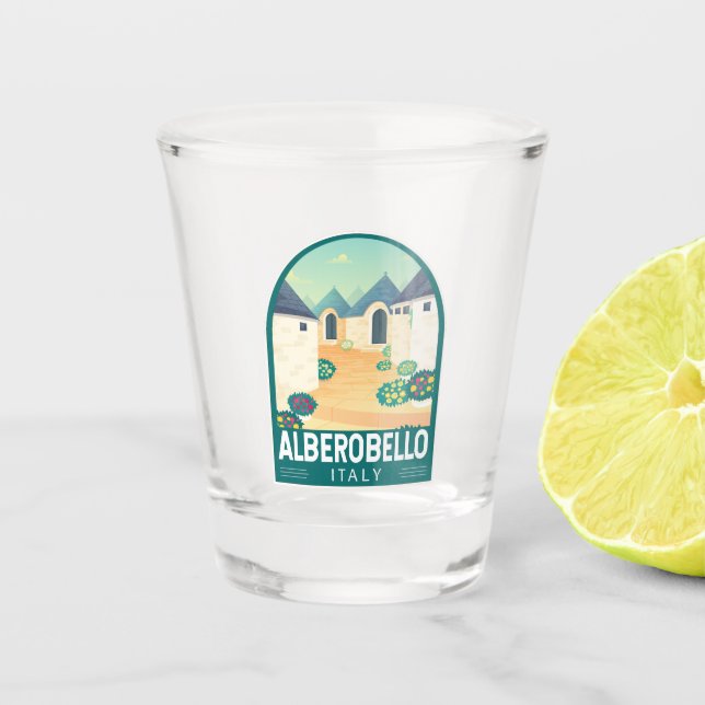 Alberobello Italy  Travel Art Vintage Shot Glass (Front)