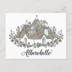 Alberobello Italy Trulli houses flowers Postcard
