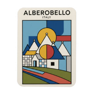 Alberobello Italy Trulli houses Travel abstract Magnet