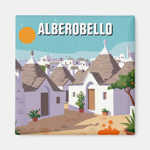 Alberobello Italy Trulli houses Travel abstract Magnet