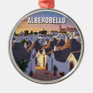 Alberobello Italy Trulli houses Travel Metal Tree Decoration