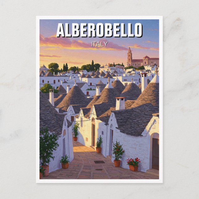 Alberobello Italy Trulli houses Travel Postcard (Front)