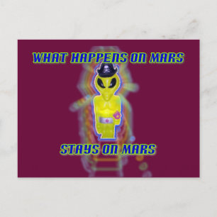 Albert Alien Tee Postcard