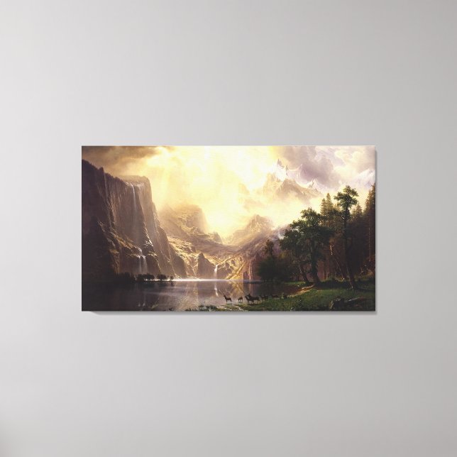 Albert Bierstadt Among the Sierra Nevada Mountains Canvas Print (Front)