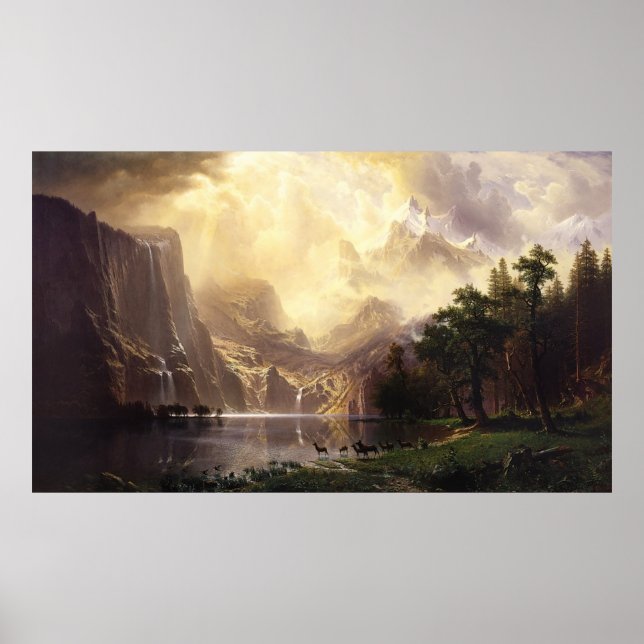Albert Bierstadt Among the Sierra Nevada Mountains Poster (Front)