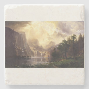 Albert Bierstadt Among the Sierra Nevada Mountains Stone Coaster