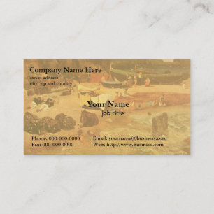 Albert Bierstadt Fishing Boat At Capri Business Card