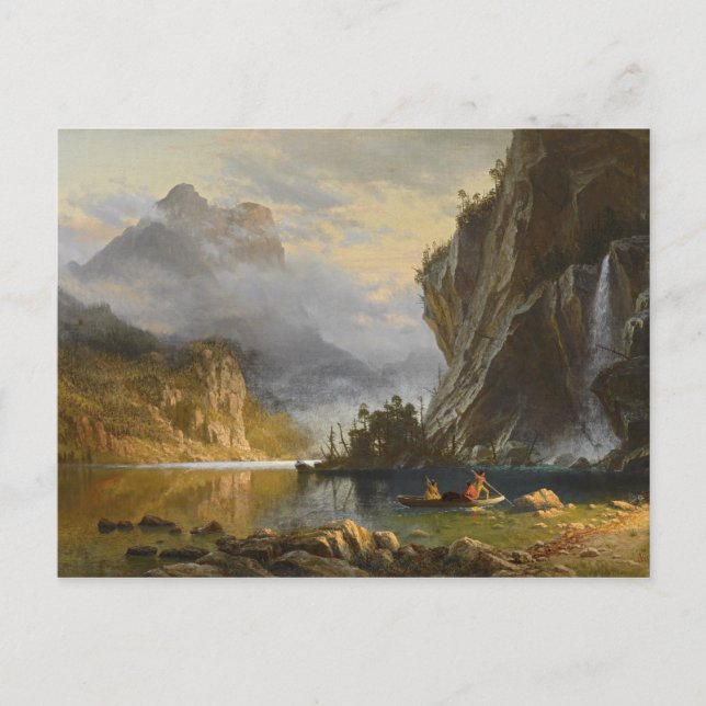 Albert Bierstadt - Indians Spear Fishing Postcard (Front)