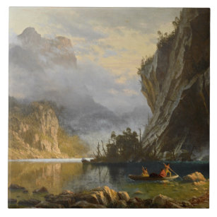 Albert Bierstadt - Indians Spear Fishing Tile