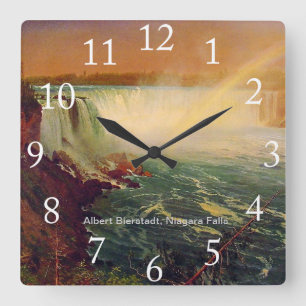 Albert Bierstadt, Niagara Falls. Square Wall Clock