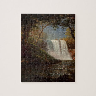 Albert Bierstadt Painting Forest Waterfall Destiny Jigsaw Puzzle