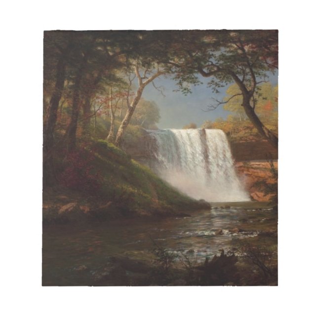 Albert Bierstadt Painting Forest Waterfall Destiny Notepad (Front)
