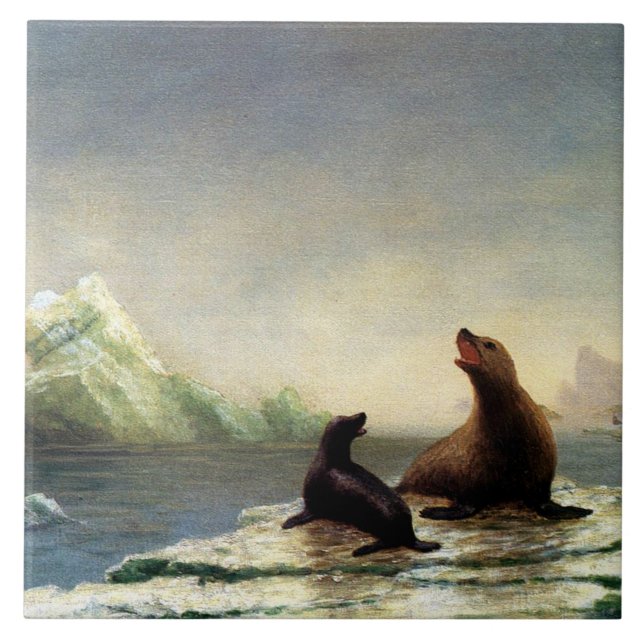 Albert Bierstadt painting, Seals Tile (Front)