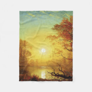 Albert Bierstadt painting, Sunrise, Fleece Blanket