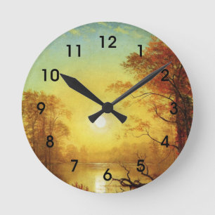 Albert Bierstadt painting, Sunrise, Round Clock