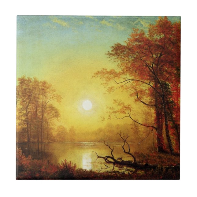 Albert Bierstadt painting, Sunrise, Tile (Front)
