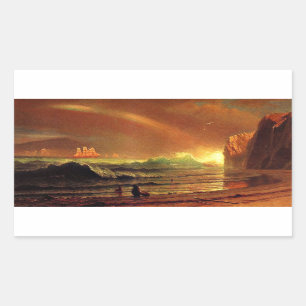 Albert Bierstadt painting, The Golden Gate, Rectangular Sticker