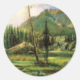 Albert Bierstadt - Sierra Nevada Mountains, Classic Round Sticker