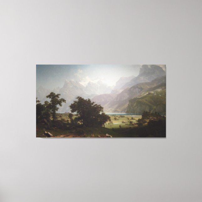 Albert Bierstadt's Lake Lucerne, 1858 Canvas Print (Front)