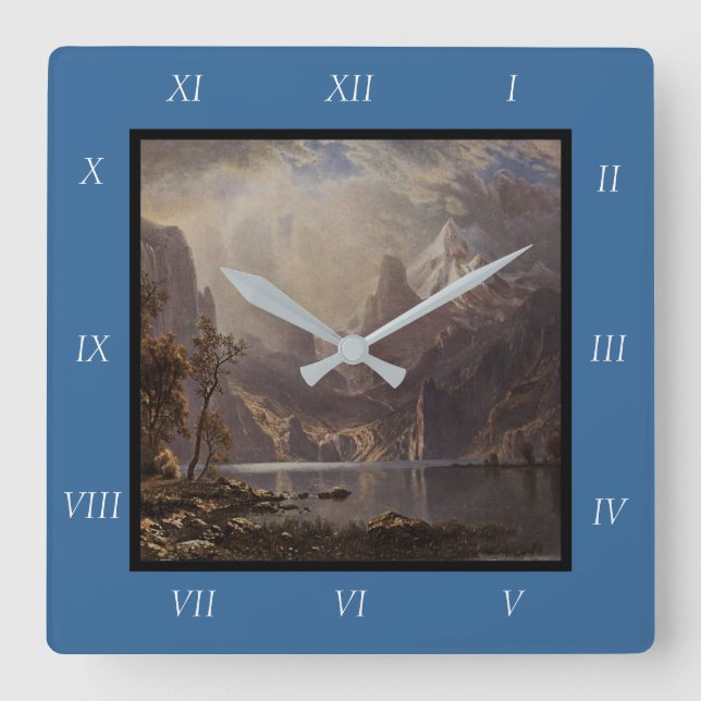 Albert Bierstadt's Lake Tahoe, 1868 Canvas Print Square Wall Clock (Front)