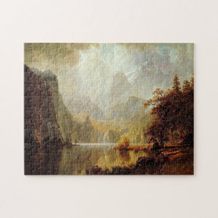 Albert Bierstadt's Painting, In the Mountains 1867 Jigsaw Puzzle