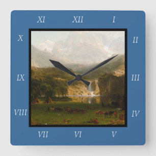 Albert Bierstadt's Rocky Mountains, Lander's Peak  Square Wall Clock