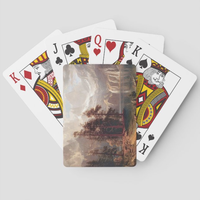Albert Bierstadt's Sierra Nevada, 1871 Jigsaw Puzz Playing Cards (Back)