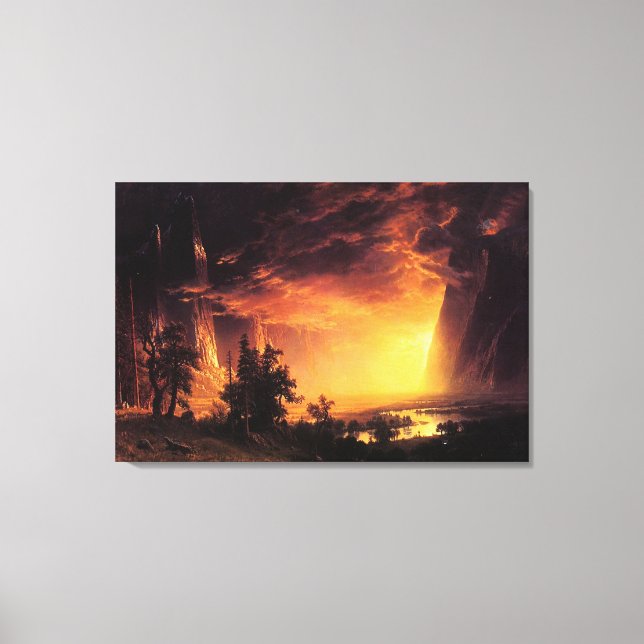 Albert Bierstadt's Sunset in the Yosemite Valley Canvas Print (Front)