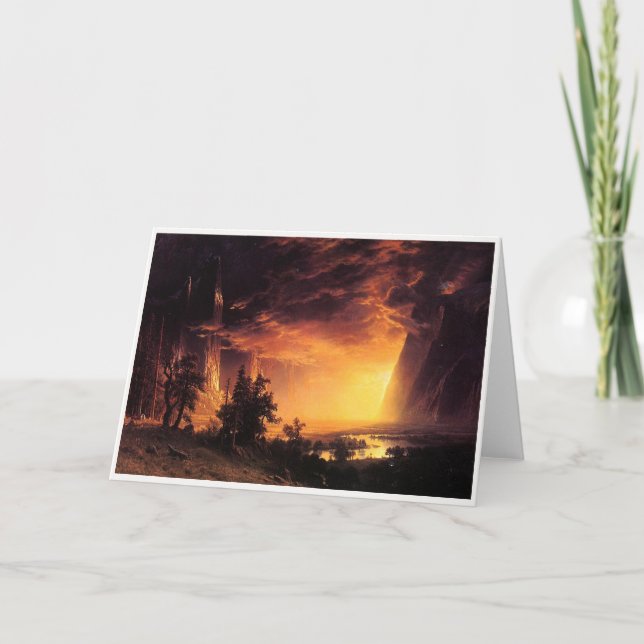 Albert Bierstadt's Sunset in the Yosemite Valley Card (Front)