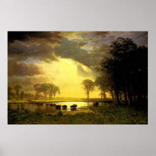 Albert Bierstadt's The Buffalo Trail, 1867 Poster