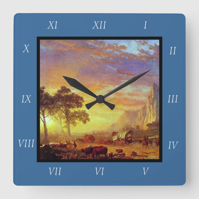 Albert Bierstadt's The Oregon Trail, 1869 Canvas P Square Wall Clock (Front)