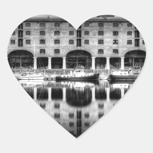 Albert Dock Liverpool Heart Sticker (Front)