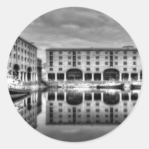 Albert Dock Liverpool Reflections Classic Round Sticker