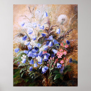 Albert Dürer Lucas: Harebells and Centaury Poster