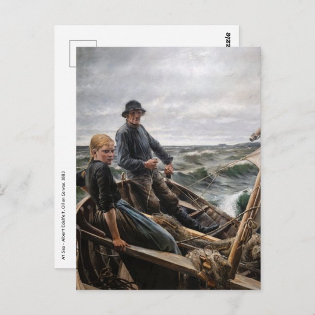 Albert Edelfelt - At Sea Postcard (Front/Back)