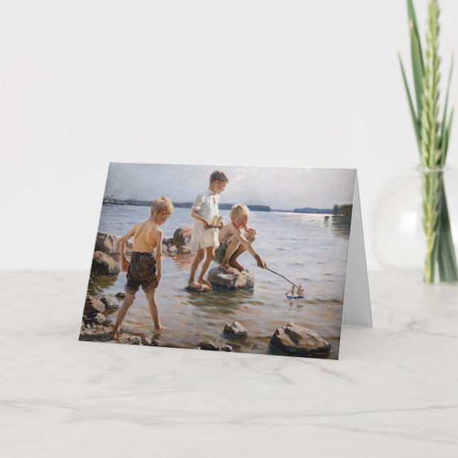 Albert Edelfelt - Boys Playing on the Shore Card (Front)