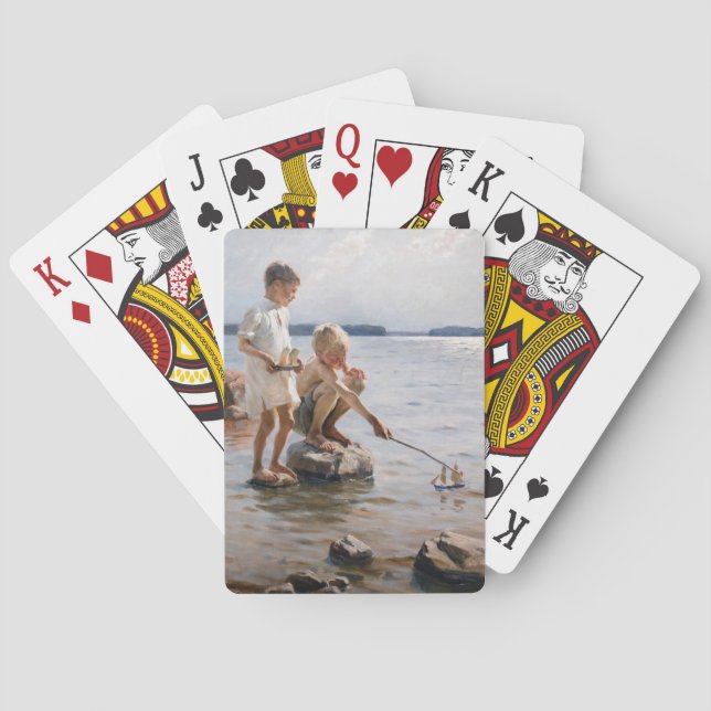 Albert Edelfelt - Boys Playing on the Shore Cards (Back)
