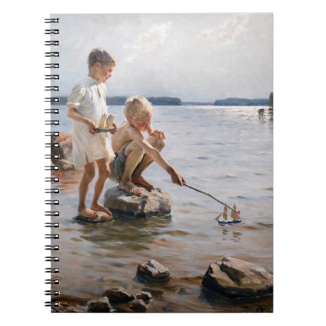 Albert Edelfelt - Boys Playing on the Shore Notebook (Front)