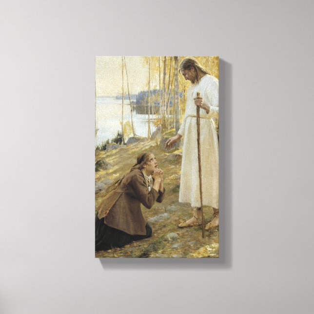 Albert Edelfelt - Christ and Mary Magdalene Canvas Print (Front)
