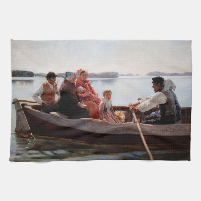 Albert Edelfelt - Going to the Christening Tea Towel (Horizontal)
